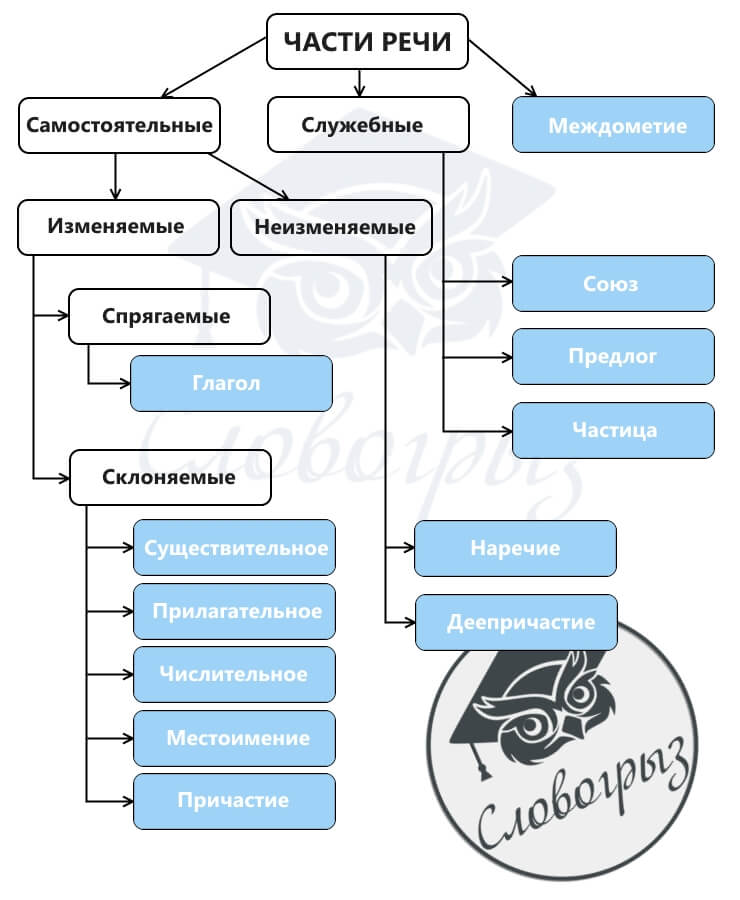 Части речи по схеме